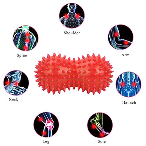 ZJchao Peanut Spiky Massage Ball, Foot Massage Ball Roller, Massaging Hand Foot Massager Roller Ball Tension Muscle Relax, Spiky Peanut Massager for Plantar Fasciitis - color: 2#