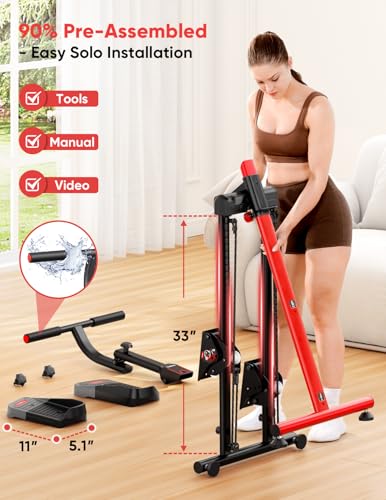 YOLEO Adjustable Resistance Stair Stepper, 3-Mode Folding Stairmaster,660LB - color: V2.0 Basic Stair Stepper