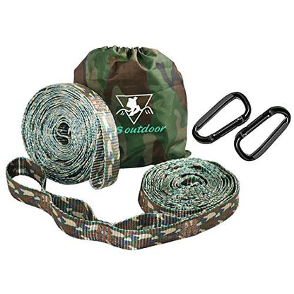 pys XL Hammock Straps - 20ft Camo Tree Straps, 20+1 Adjustable Loops, 2 Carabiners Included with 1000lbs Fit for Any Hammocks, Perfect for Hiking and Backpacking - color: Camo,20+1