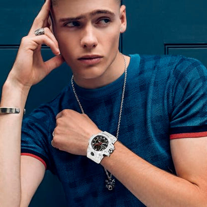 FANMIS Men Sports Outdoor Watch Analog Digital Multifunctional Black Watch - color: Z White