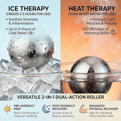 iECO Massage Ice Roller Ball Cold & Heat Therapy Plantar Fasciitis Roller - color: Black+red