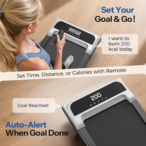 Niceday Walking Pad Treadmill with 10% Auto Incline, 400lbs Weight Capacity, Under Desk Treadmill for Home Office, 3HP Brushless Ultra-Quiet