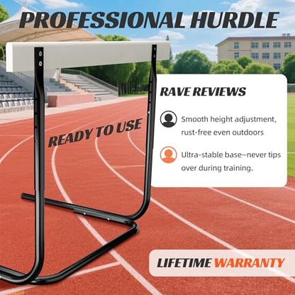 MR Height Adjustable Track & Field Hurdle, Anti-Tip Training Hurdle