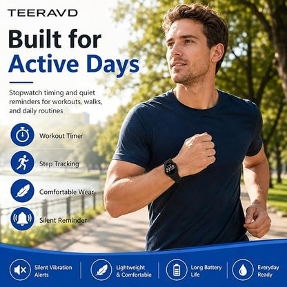 Alarm Clock for Heavy Sleepers Vibrating Wristband Silent Wake Up Watch with Fitness Tracker Step Counter Sleep Tracking Stopwatch Water Resistant Rechargeable Bracelet Adults Teens Kids - color: Ice White