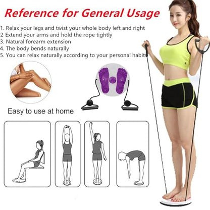 Ab Twist Waist Disc Board,Adjustable Waist Trainer Twisting Disc with Handles,Waist Slimming Balance Rotating Disc with Massage Foot Sole for Slimming Waist Arms Hips and Thighs