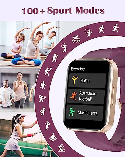 RUIMEN Smart Watches for Women, Bluetooth Calls, Fitness Tracker Purple - color: Purple