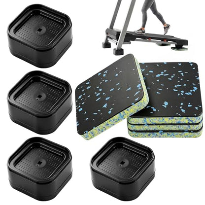 ACOCO Treadmill Incline Riser Blocks and Treadmill Mat Pads, 8 Pcs - color: Black