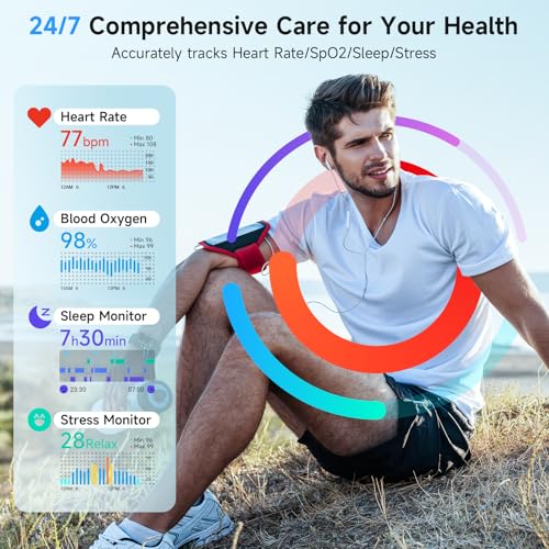 Smart Watch for Women Android iPhone, Alexa Built-in, 1.8" Smartwatch with Heart Rate/SpO2/Sleep Monitor, IP68 Waterproof Activity Fitness Tracker with Bluetooth Call, 100+ Sport Mode, DarkGreen - color: DarkGreen