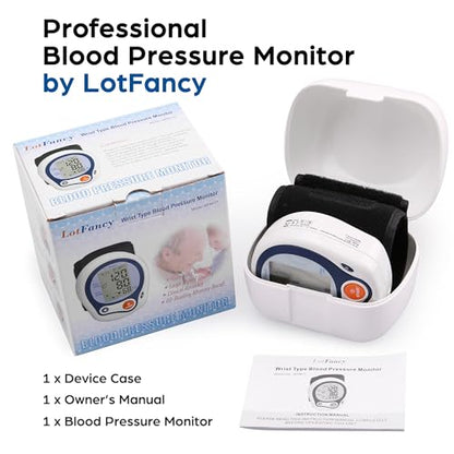 LotFancy Kids Wrist Blood Pressure Monitor for Home Use, BP Cuff 5”-8” for Small Adult, Digital Automatic Blood Pressure Cuff 60 Readings, 1 User, Blood Pressure Cuff Wrist with Portable Carrying Case