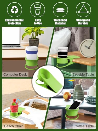 2PCS Clip on Cup Holder for Chair, Kalolary Desk Drink Holder Clamp, Green - color: 2PCS Green