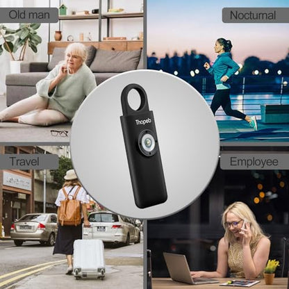 Personal Safety Alarm for Women – Superior Loud Siren & SOS Strobe - color: Charcoal Black