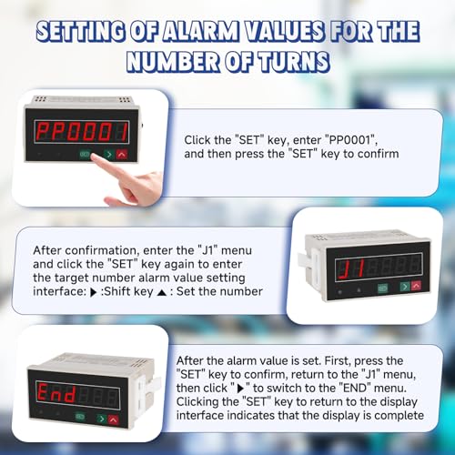 JIAWANSHUN Bidirectional LED Digital Counter, Copper Sensor with Alarm 110V