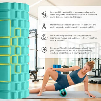 Foam Roller for Deep Tissue Massager High Density Massage Roller - color: Aqua
