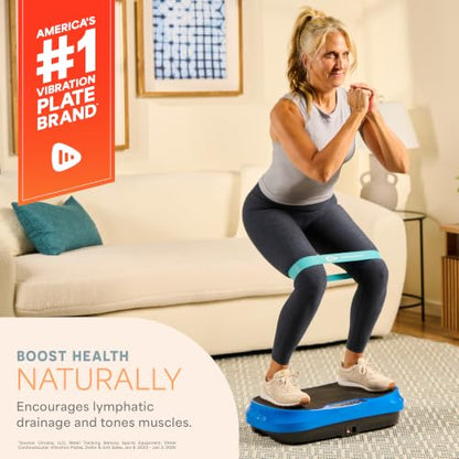 Lifepro Waver Mini Vibration Plate Exercise Machine with Resistance Bands - color: Blue