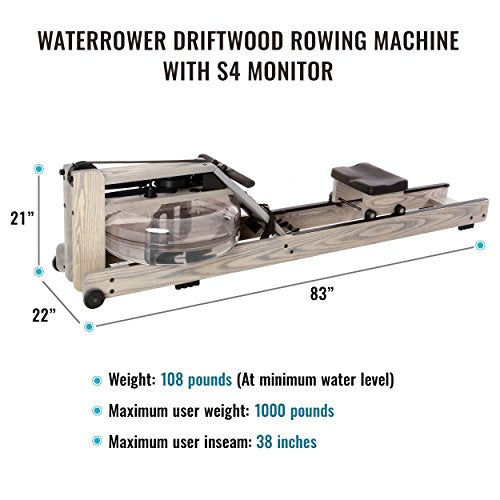 Water Rower Rowing Machine for Home Use, Solid Ash Wood Rower