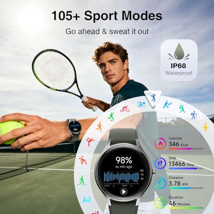 Smart Watch for Men Women, 105+ Sports Modes Fitness Tracker (Green) - color: Green