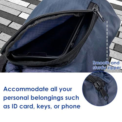 Trail maker Water Bottle Carrier Bag with Strap, Phone Pocket for Walking, Runs, Bike, Stainless Steel, Glass, Plastic - color: Navy