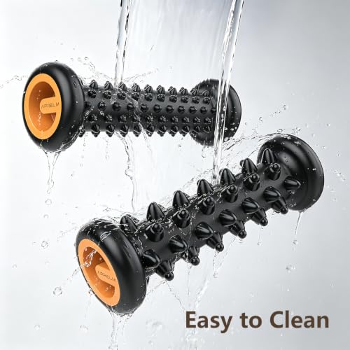 APRELM Foot Massager Roller Set for Plantar Fasciitis Relief, Professional 2-Pack (Beginner & Enhanced), Foot Roller for Home Office, Gifts for Mom Dad Friends - color: Black