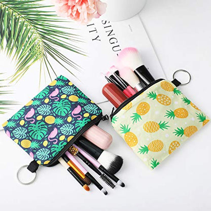 Boao 10 Pcs Mini Coin Purse, Zipper Change Wallet, Tropical Series - style: Tropical Series