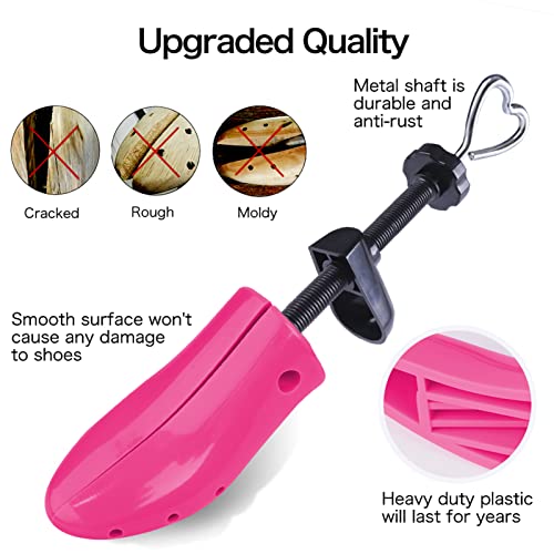 LANNEY Shoe Stretcher for Women & Men Wide Feet - Premium Shoe Expander Widener Stretch Length Width - color: Neon Pink, size: 5.5-10 women