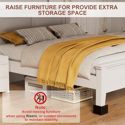 Ezprotekt Metal Bed Risers 2 Inch Heavy Duty 4400 lbs Furniture Lifts 4pcs - color: Black, size: 2inch