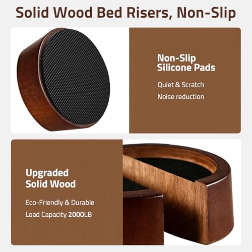 Bed Risers, 1 Inch Wooden Furniture Risers 4 Pack - size: 1 inch