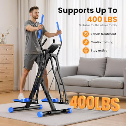 OWLSKY Air Walk Elliptical Exercise Machine for Home Gym – Full-Body Cardio Cross Trainer Glide Exercise with LCD Monitor, Device Holder, Low-Impact Workout, Full Body Fitness Equipment 400LBS