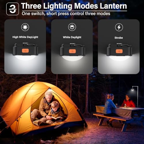 FLY2SKY 6Pack LED Rechargeable Camping Lights Tent Lantern Mini Emergency - style: 6 Pcs Black