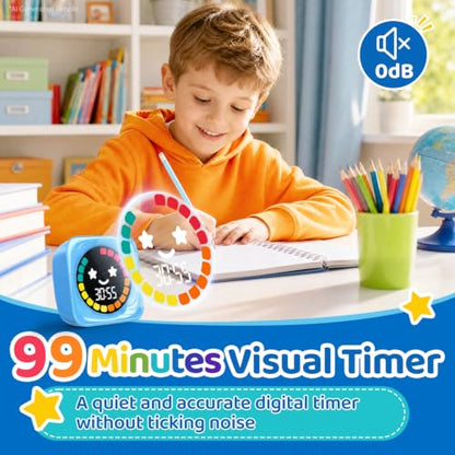 Visual Timer for Kids ADHD, 99-Mins Digital Countdown/Stopwatch Timer, Blue - color: Blue