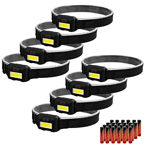 8 Pack Led Headlamp for Adults and Kids - color: 8 black