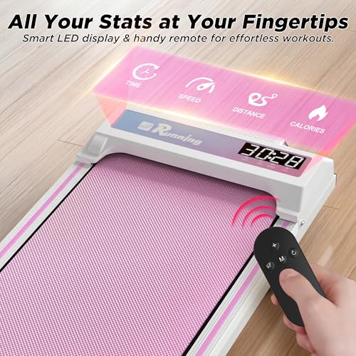 FYC Walking Pad with Incline for Home & Office - Under Desk Walking Pad Treadmill, Portable Walking Machine with Remote Control, LED Display, 300LBS Capacity, 2.5HP Quiet Motor - color: pink