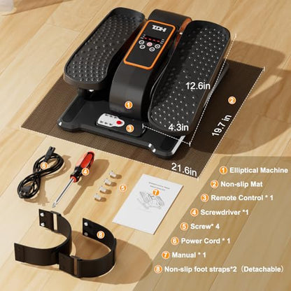 TDH Under Desk Elliptical Machine Leg Exerciser Electric - color: Orange