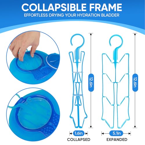 Water Bladder Cleaning Kit, Includes Tube Brushes, Small Bite Valve Brush, Big Brush, Hanger Works with All Hydration Bladders - color: Blue