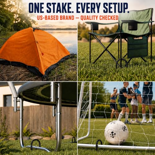 Happin® 12 Inch Trampoline Anchors Kit, 8 Pack Heavy Duty Galvanized Steel U-Shaped Ground Stakes, High Wind Anchor Kit for Trampolines, Tents, Canopies, Fences and Yard (Black) - color: Black, style: U Stakes (8pcs)