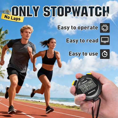 Digital Simple Silent Stopwatch Timer for Sports: Stopwatch Only