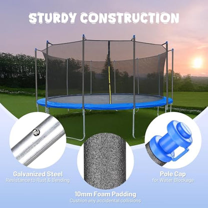 AW Universal Trampoline Replacement Enclosure Poles Accessories with Clamp - size: 78" , 6 Pole