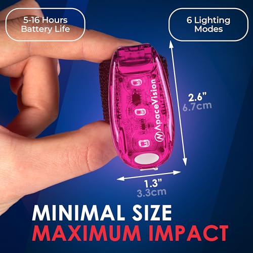 EverLightFX USB Rechargeable LED Safety Light (2 Pack) by Apace - Super Bright Bike Tail Light Works Brilliantly as Running Light for Joggers, Pets, Bicycle Strobe or Rear Clip On Lights - color: Pink