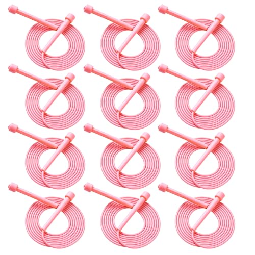 Adjustable Jump Rope Bulk, 9.2 ft Tangle-Free Speed Skipping Rope for workouts, group training, teams, family and Gym Class - color: Pink, size: 12
