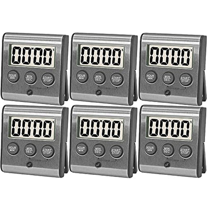 Elegant Digital Kitchen Timer Stainless Steel - Loud Alarm - Model eT-78 - size: 6-Pack eT-78