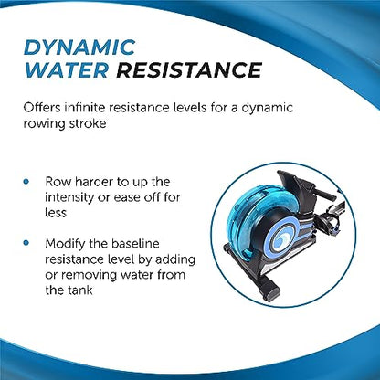 Stamina Inmotion Rower Compact, Efficient Cardiovascular Rowing Machine Smooth Adjustable Tension - color: black, blue