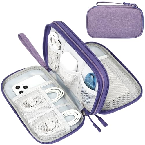FYY Electronic Organizer, Travel Tech Pouch Bag, Medium, Dark Purple - color: Dark Purple, size: 8.3 x 5 x 2.6 inches