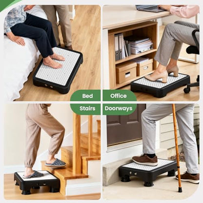 SOYO Mobility One Step Stool Platform for Adults & Elderly, Black-White - color: Black-white