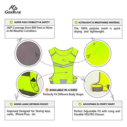 Reflective Running Vest Gear Cycling Motorcycle Reflective Vest,High Visibility Night Running Safety Vest - size: XX-Large