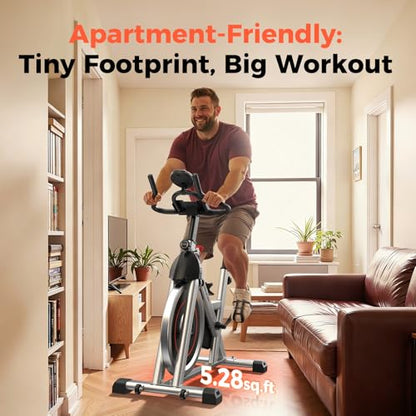 YOSUDA Exercise Bike, Magnetic Friction Stationary Bike with App Training - color: Orange