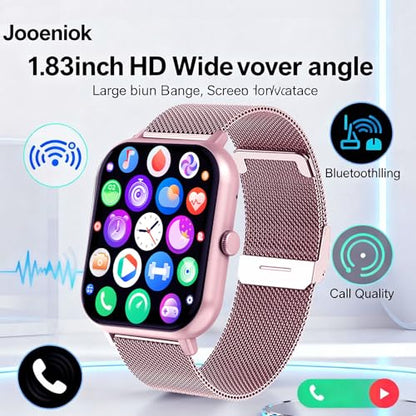 1.83-inch Large Screen Fitness Tracker with Bluetooth Call and Music Playback - 100+ Exercise Modes, Health Monitoring and Voice Assistant for Active Lifestyles