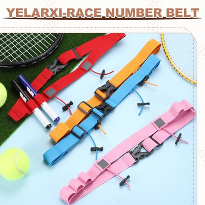 Bib Belt, Race Belt Triathlon Running Number Holder Elastic Comfortable with 6 Gel Loops, Sport Race Bib Holder 2Pcs, Sky Blue for Runners/Marathon/Cycling - color: Sky Blue