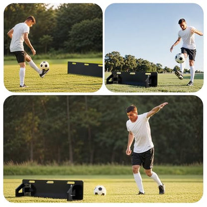Soccer Rebounder Trainer, 2-Way Portable Football Rebound Board for Solo Practice, Shooting & First Touch Drills - High-Impact HDPE Design for Indoor/Outdoor Use