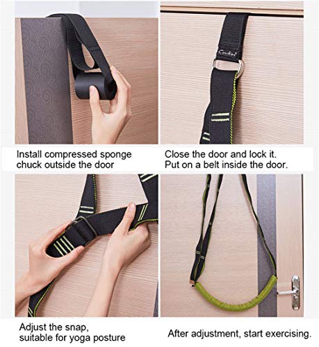 Back bend Assist Trainer - Improve Back and Waist Flexibility, Door Flexibility Stretching Strap, Home equipment for Ballet, Dance, Yoga, Gymnastics, Cheerleading, Splits - color: lake blue