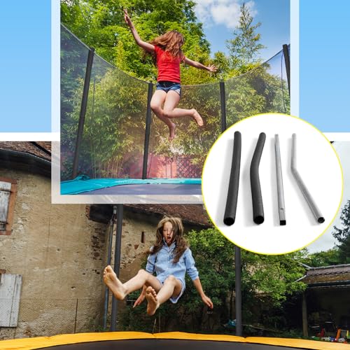 Blulu 1 Sets Trampoline Enclosure Pole Replacement Upper Lower Foam, Black