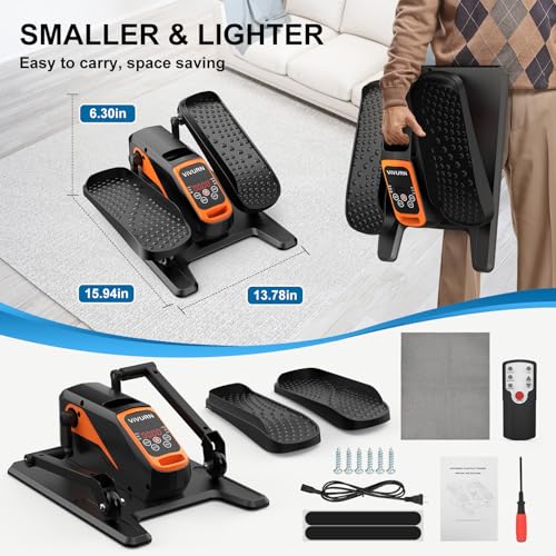 Under Desk Elliptical Leg Exerciser While Sitting for Seniors - color: Orange